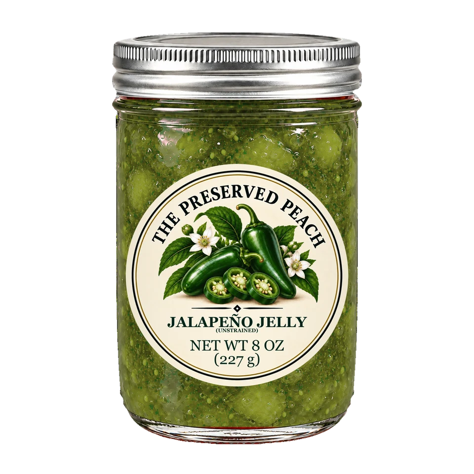 Jalapeño Jelly (Unstrained) — illustrative jar image