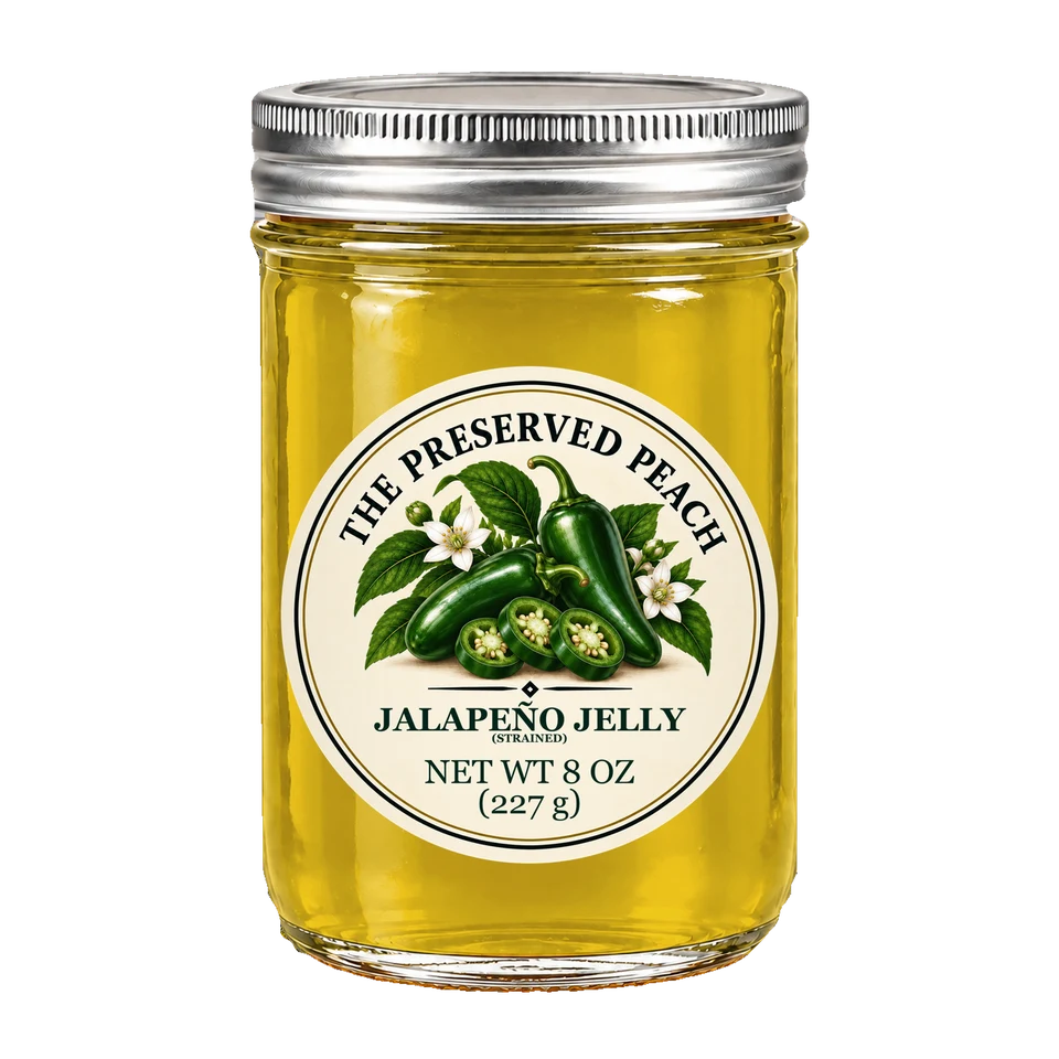 Jalapeño Jelly (Strained) — illustrative jar image
