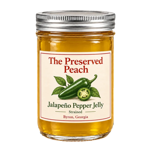Jalapeño Pepper Jelly (Strained) — illustrative jar image