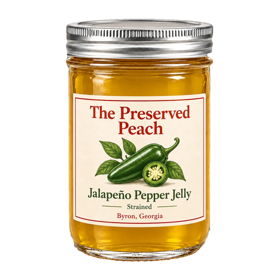 Jalapeño Pepper Jelly (Strained) — illustrative jar image