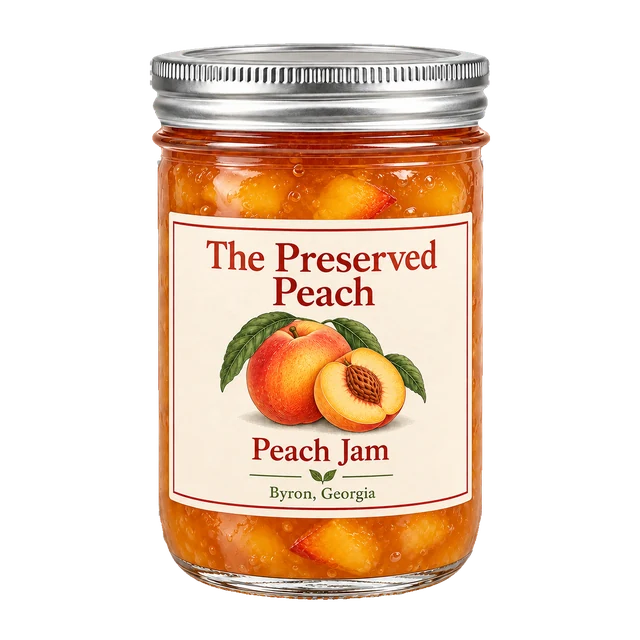 Peach Jam — illustrative jar image