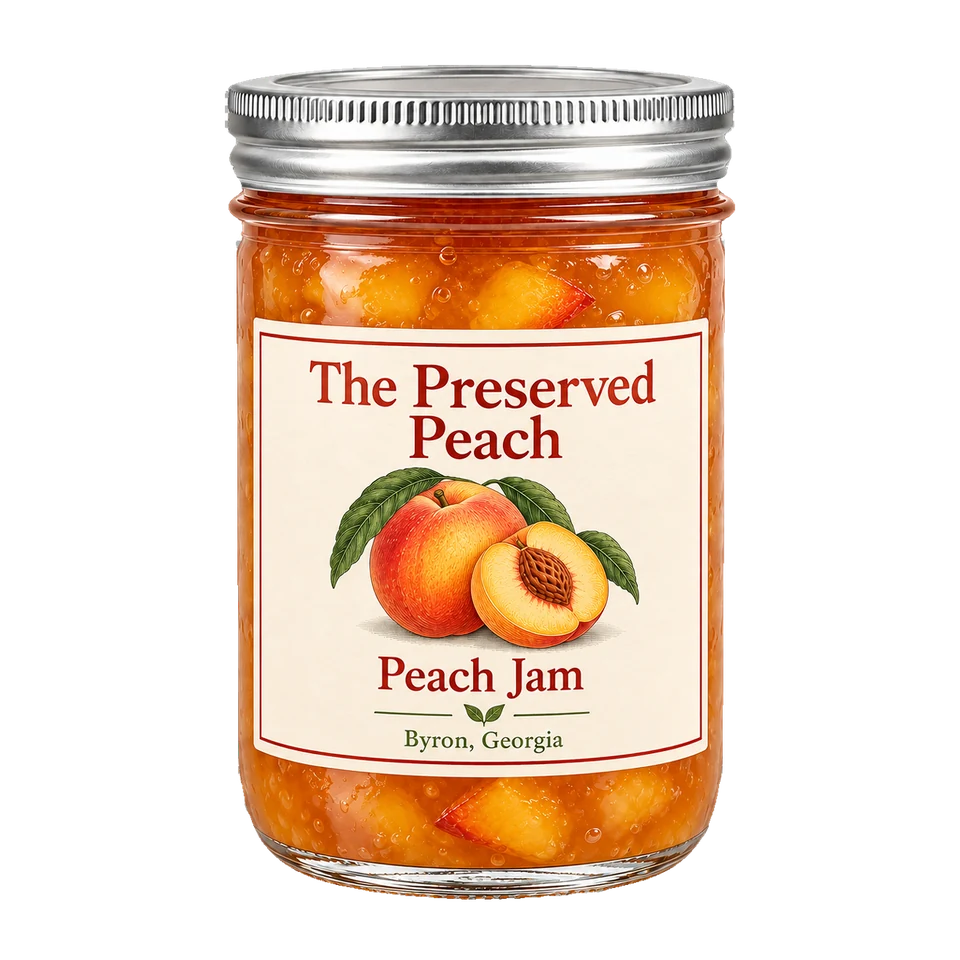 Peach Jam — illustrative jar image