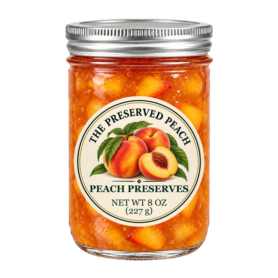 Peach Preserves — illustrative jar image