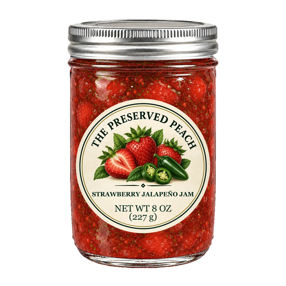 Strawberry Jalapeño Jam — illustrative jar image